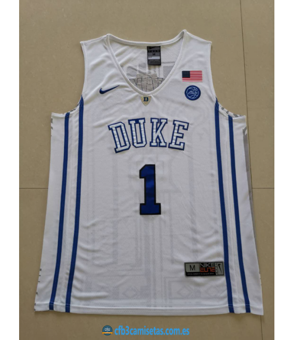 CFB3-Camisetas Zion Williamson Duke Blue Devils [White